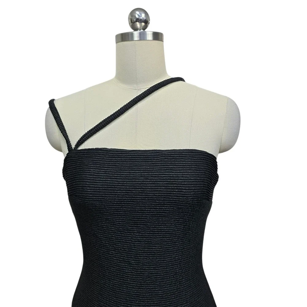 NWT Revolve Rumer The Label Penelope Mini Dress Black 90s Strappy Bodycon Medium - Picture 10 of 10